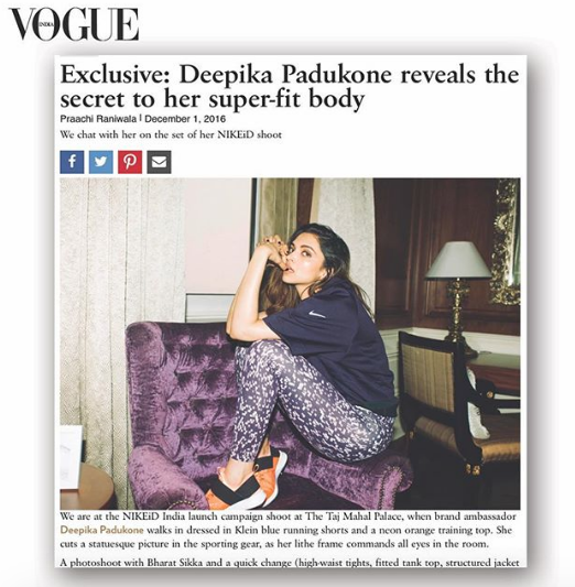 Deepika Padukone Reveals Her Secrets During Vogue India Cover Shoot 